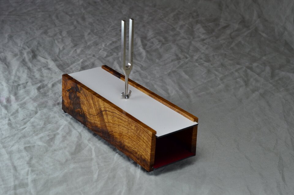 Sound box tuning fork wood