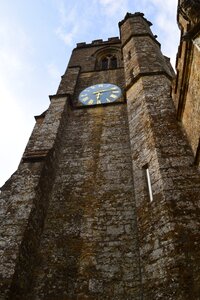Clock tower stone photo