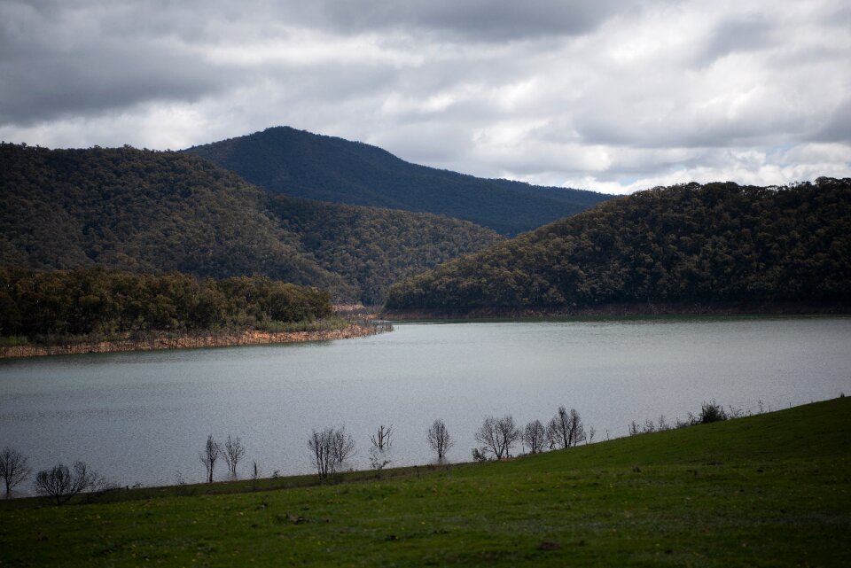 Water landscape mountains