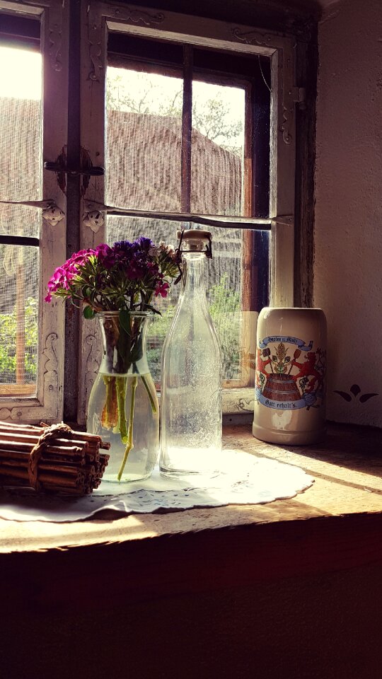 Window flowers bottle