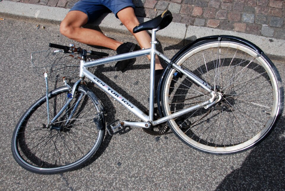 Smashed damage bike