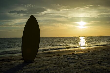 Silhouette beach ocean