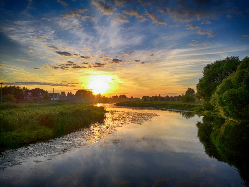 Calm water sky