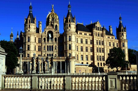 Castle schwerin castle blue sky