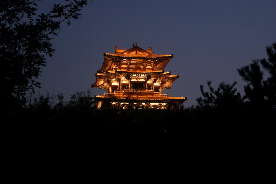 Temple night view building