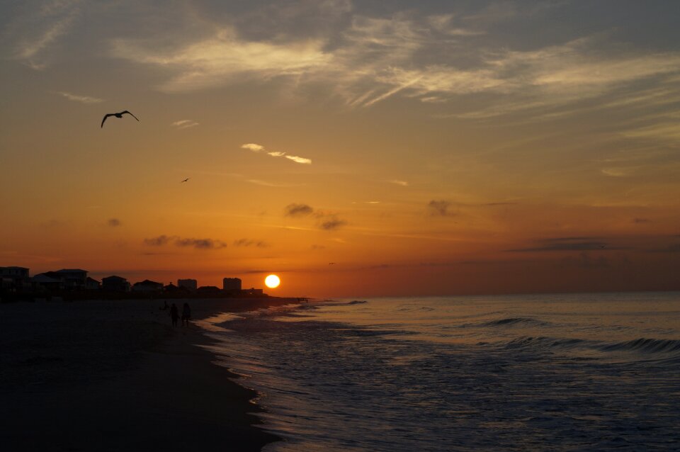 Dusk coast clouds photo