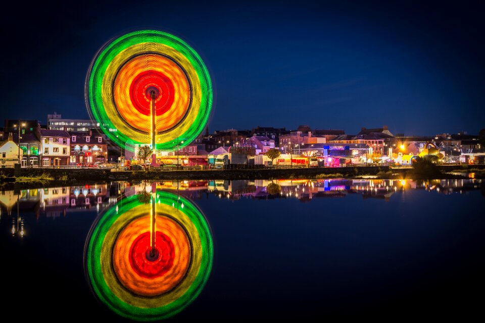 Funfair long exposure rides