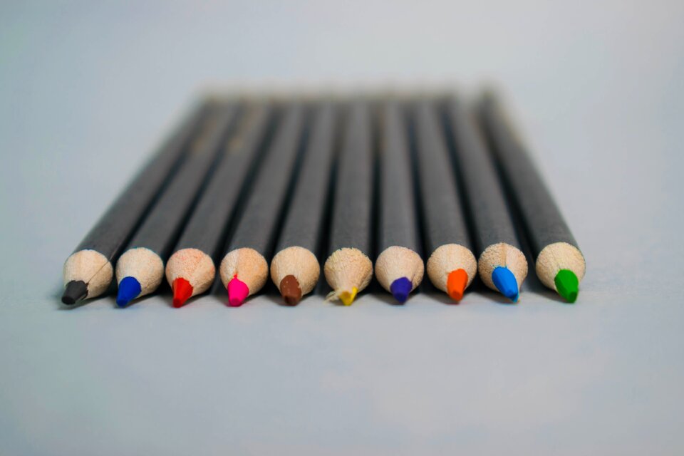 Colorful colour pencils creative