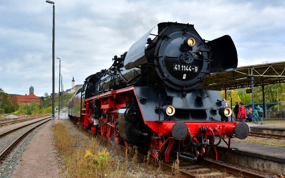 Railway station elstertal express museum train