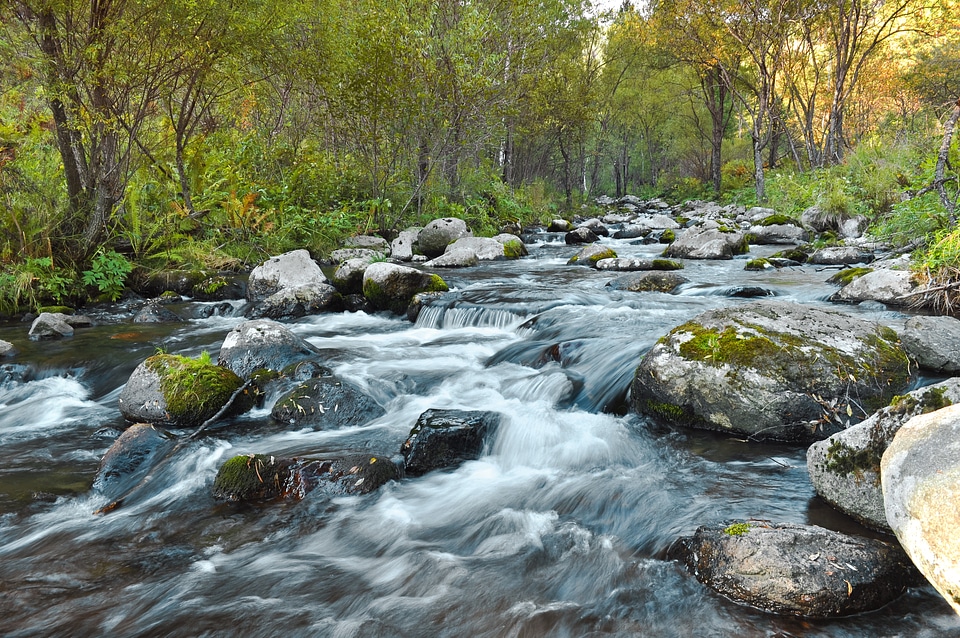 Rocks cascade flowing