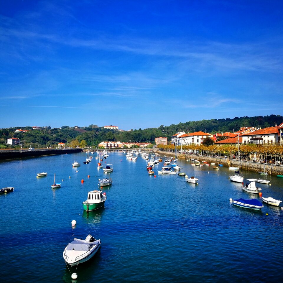 Fishing landscape blue