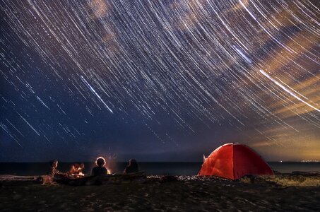 Camping sea night