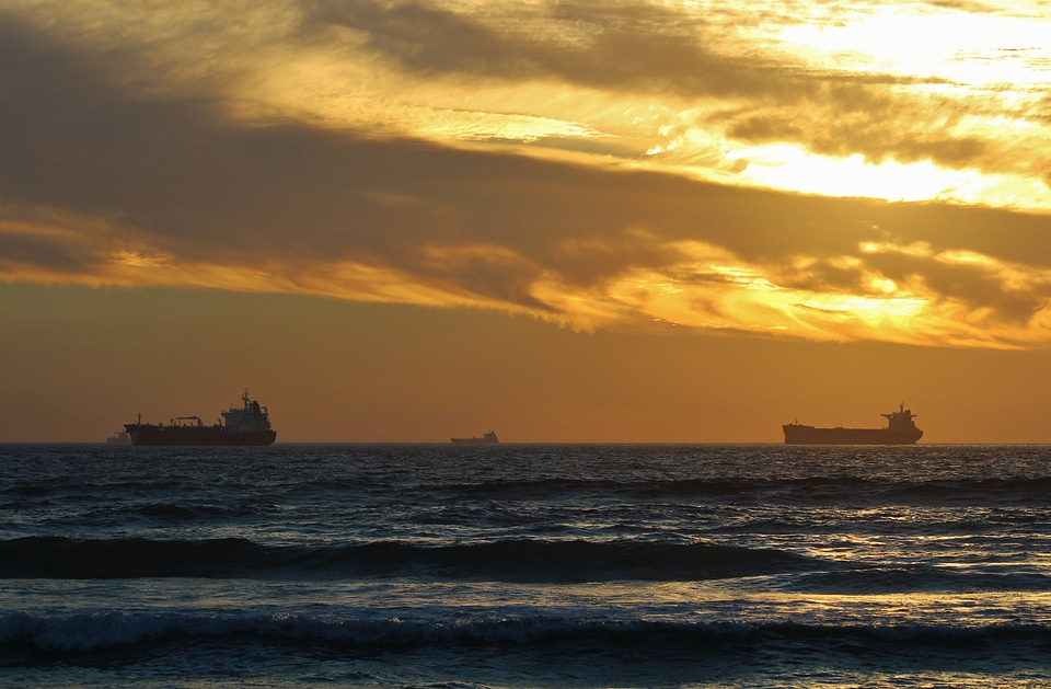 Evening sky sea ocean