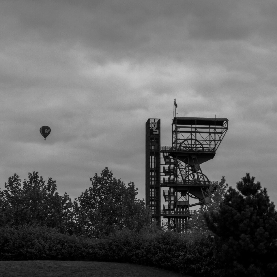 Black and white architecture evening