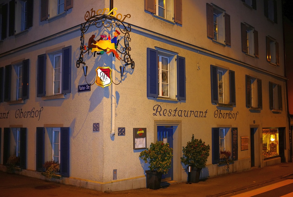 Outside restaurant night