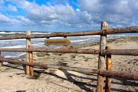 The direction of the arrow baltic sea darß photo