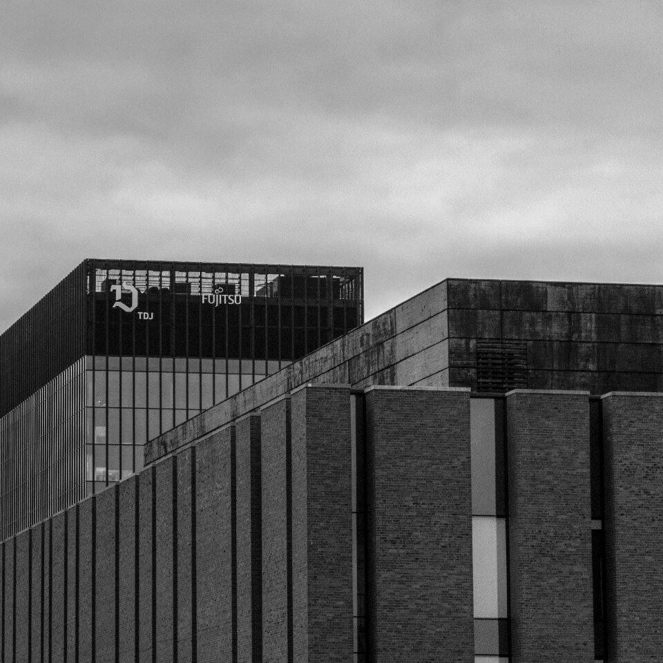 Architecture evening black-white