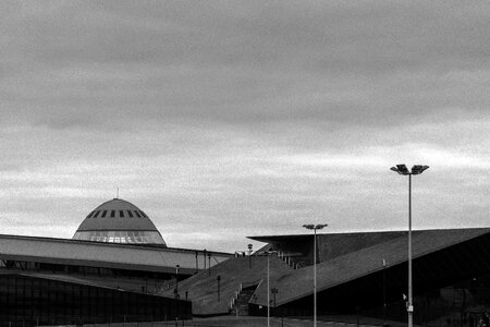 Architecture evening black-white
