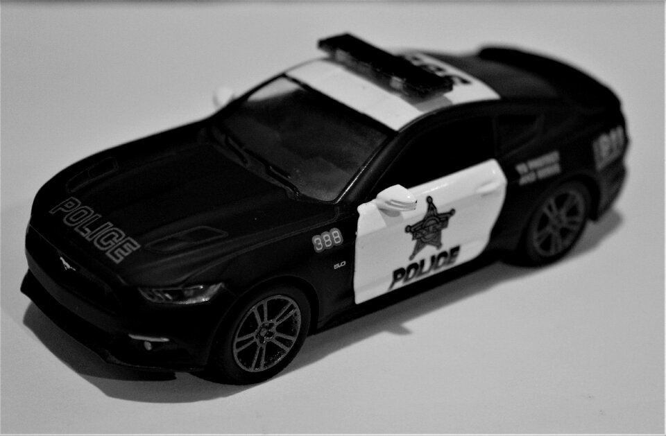 Vintage police car gray police