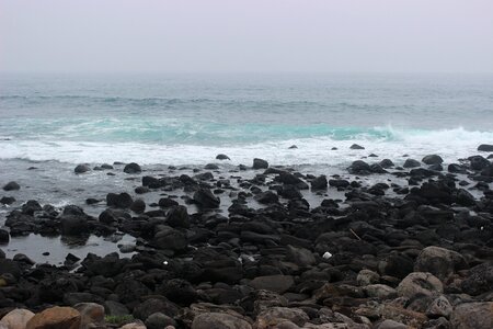Jeju island sea waves photo