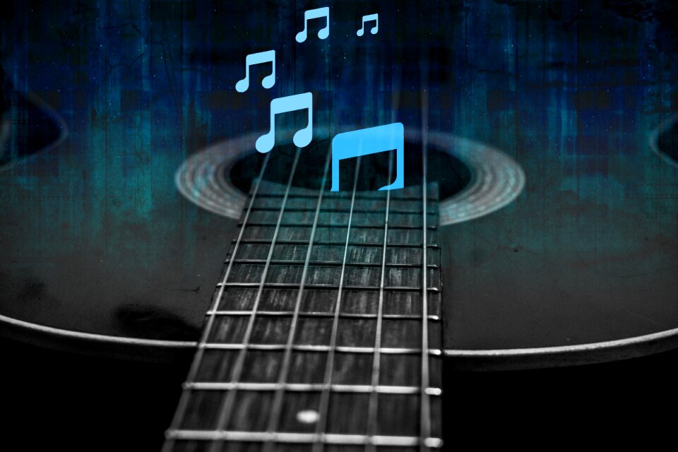 Guitar vintage music note