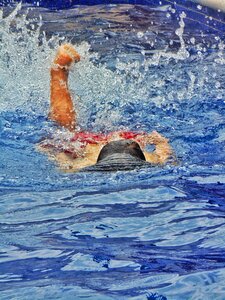 Swimming diving person