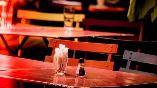 Restaurant chairs terrace café photo