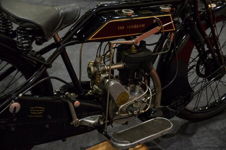 Oldtimer manual motorcycle engine photo