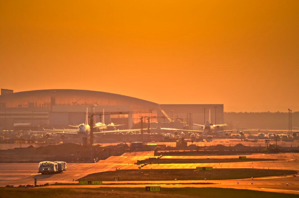 Aircraft afterglow twilight