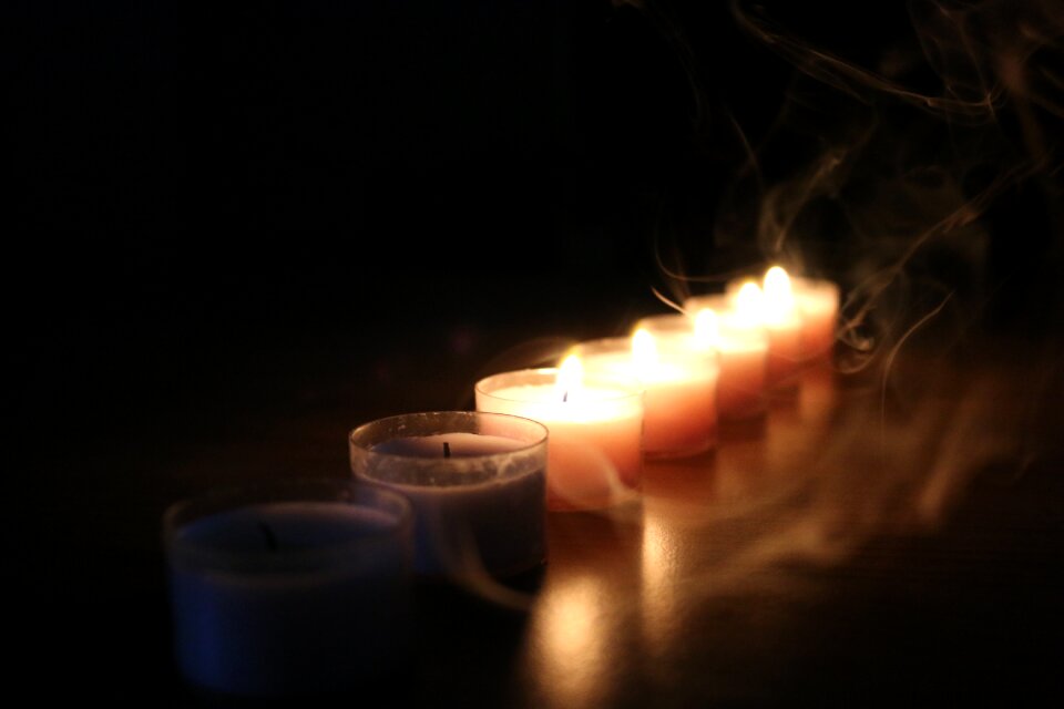 Smoke night extinguished candle