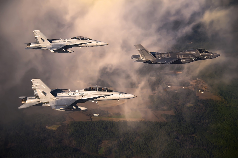Clouds military flying