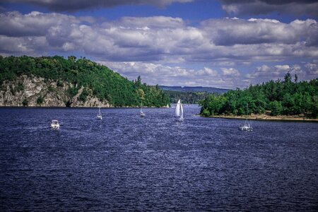 Sky lake clouds photo