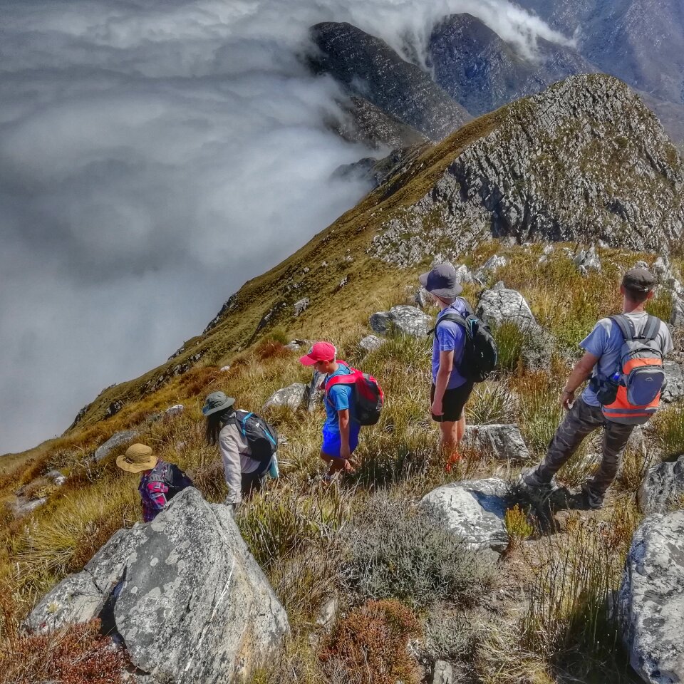 Rock landscape trekking