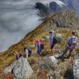 Rock landscape trekking