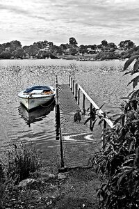 Dock tranquil water photo