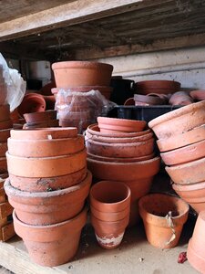 Flower pots stacked