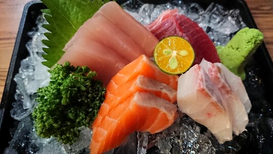 Salmon fresh wasabi photo