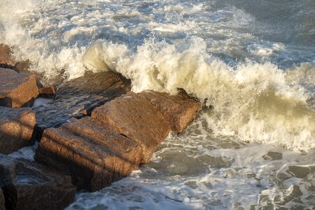 Crashing waves sea ocean spray photo