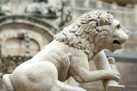 Stone leon statue