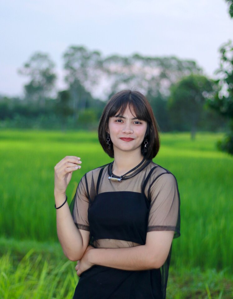 Nature beautiful models black dress