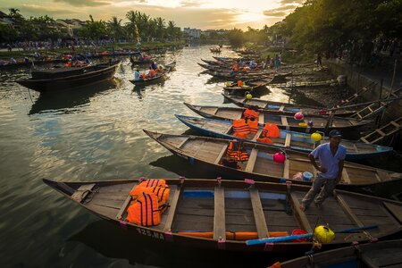 Vietnam fishermen boats photo