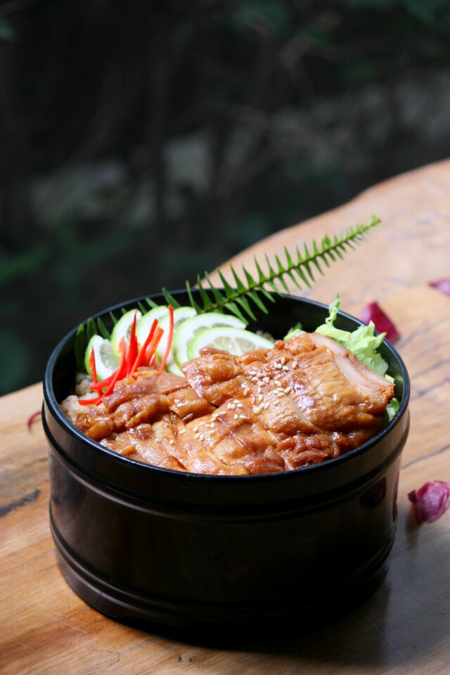 Lunch box gourmet chinese cuisine