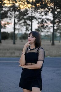 Nature beautiful models black dress
