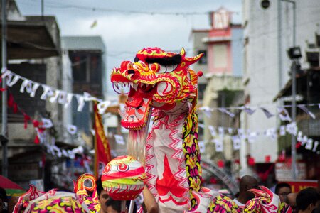 Dragon dance chinese's tradition photo