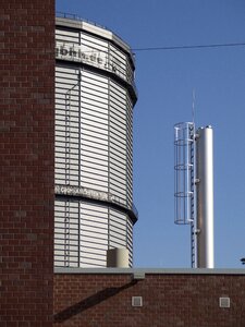 Gas tank gasometer architecture photo