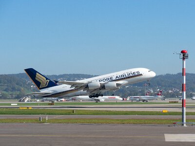 Zurich passenger aircraft flying