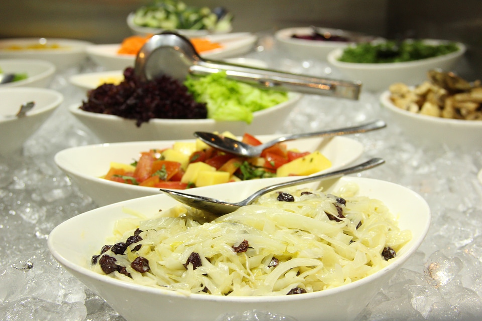 Food salads desserts
