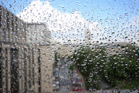 Rain drops of water window photo