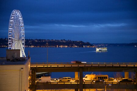 Ferry viaduct seattle wheel photo