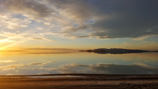 Lake clouds antelope island photo